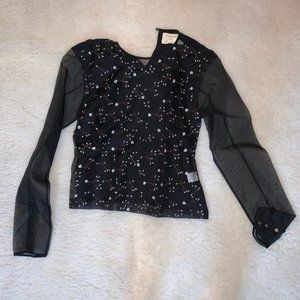 Artelier by nicole hiller sheer beaded top